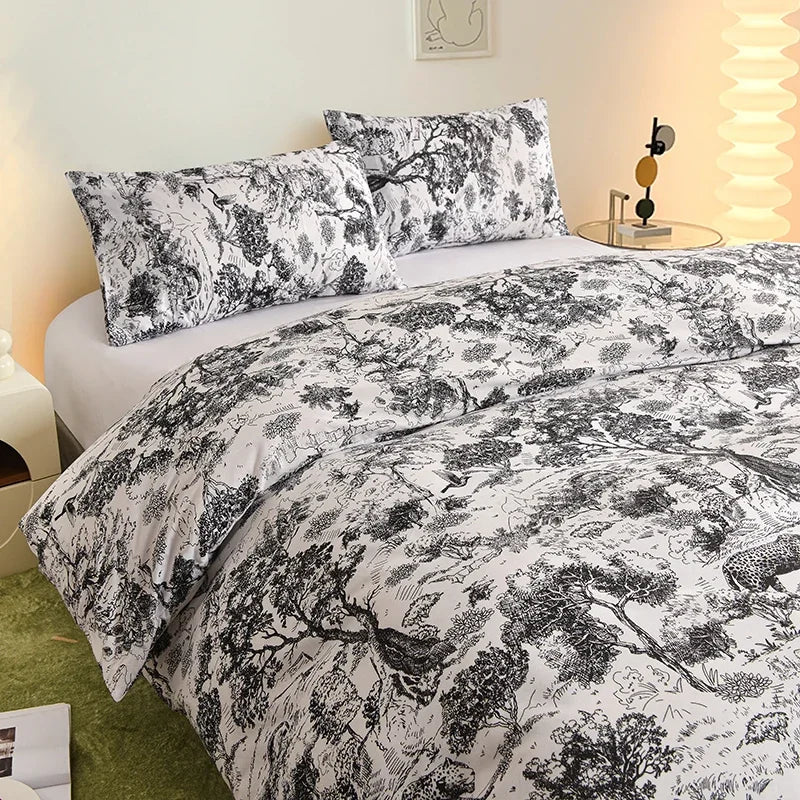 Ethereal Butterfly Print Brushed Duvet Cover Set with Pillowcases - Cozy Polyester,Twin/Full/King/Queen Size