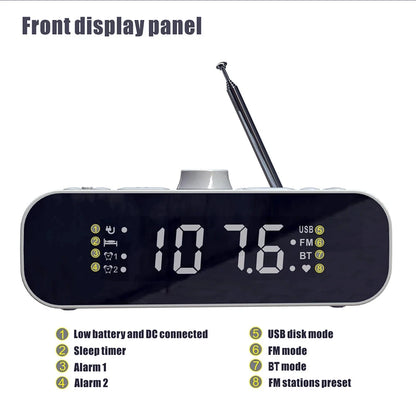 Digital Alarm Clock Radio LED Display Digital Radio Rechargeable Clock Radio with Auto-Off Timer