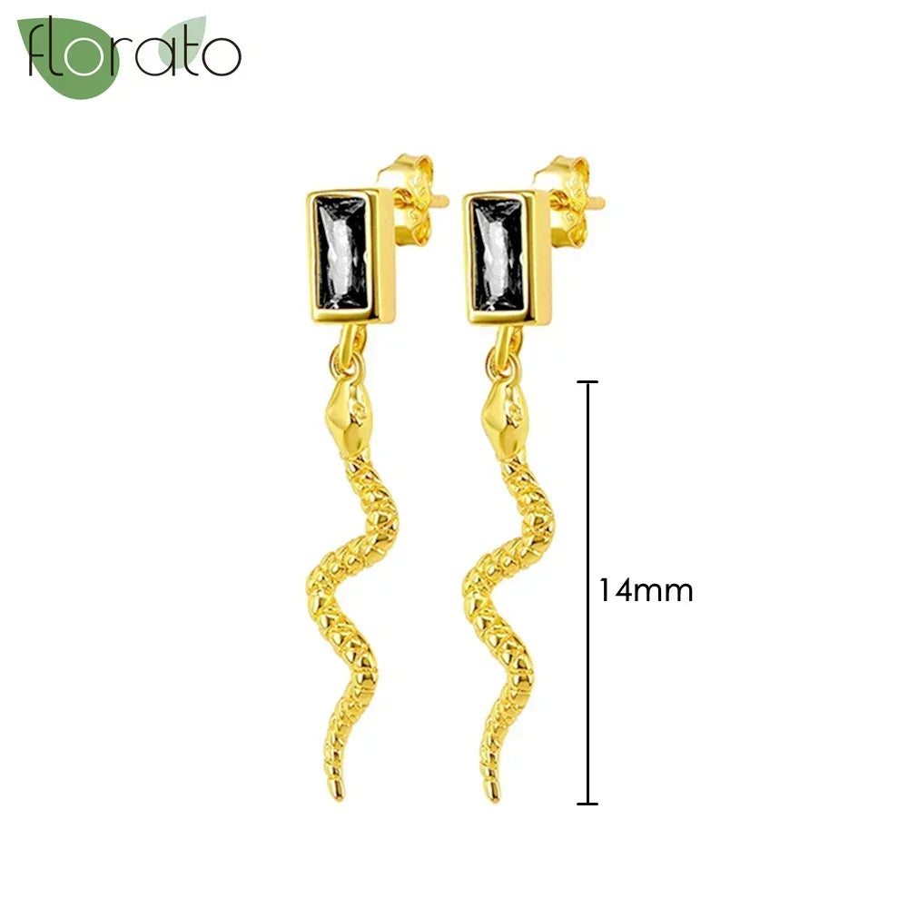 925 Sterling Silver Needle Fashion Round Pendant Small Earrings Luxury Gold Hoop Earrings for Women Premium Black Jewelry Gifts - AMULET RING STORE