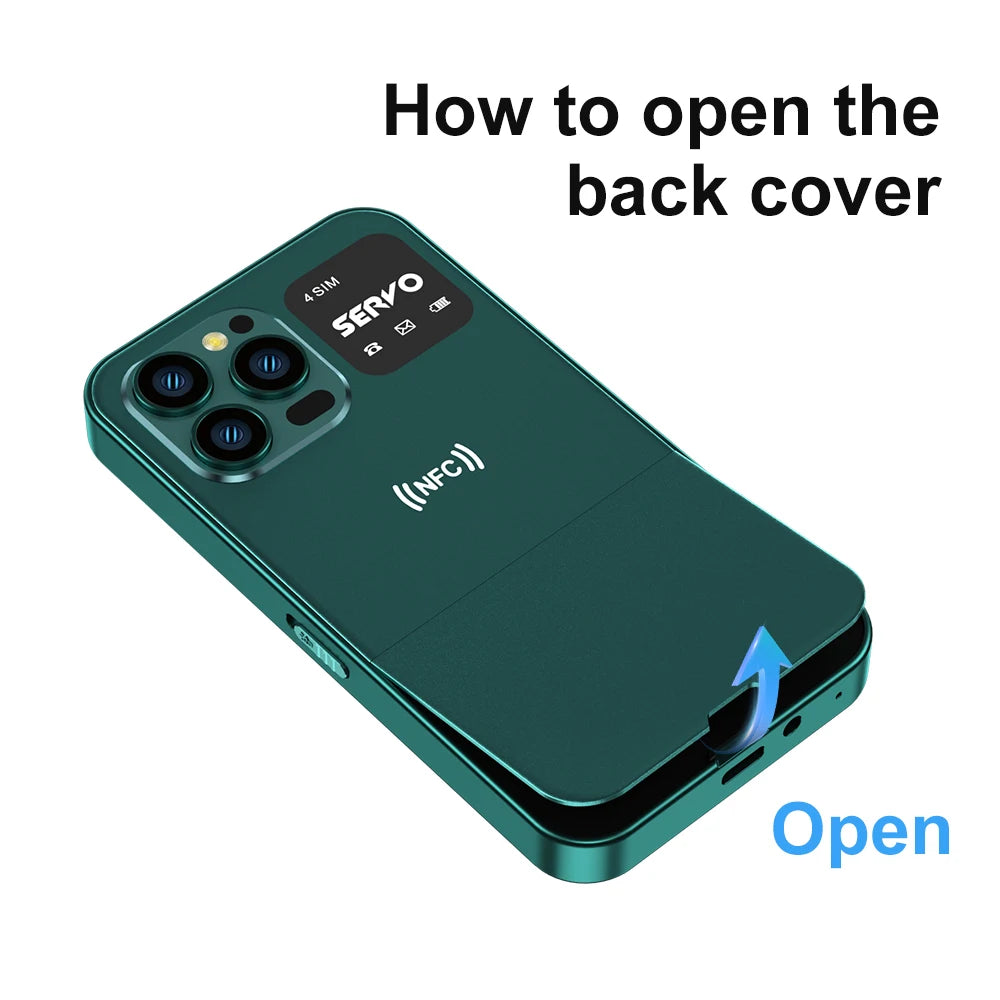 SERVO 4 SIM Card 4 Standby QWERTY Keyboard Mobile Phone Speed Dial Blacklist FM Radio Flashlight 2G GSM Cellular Cellphone TypeC