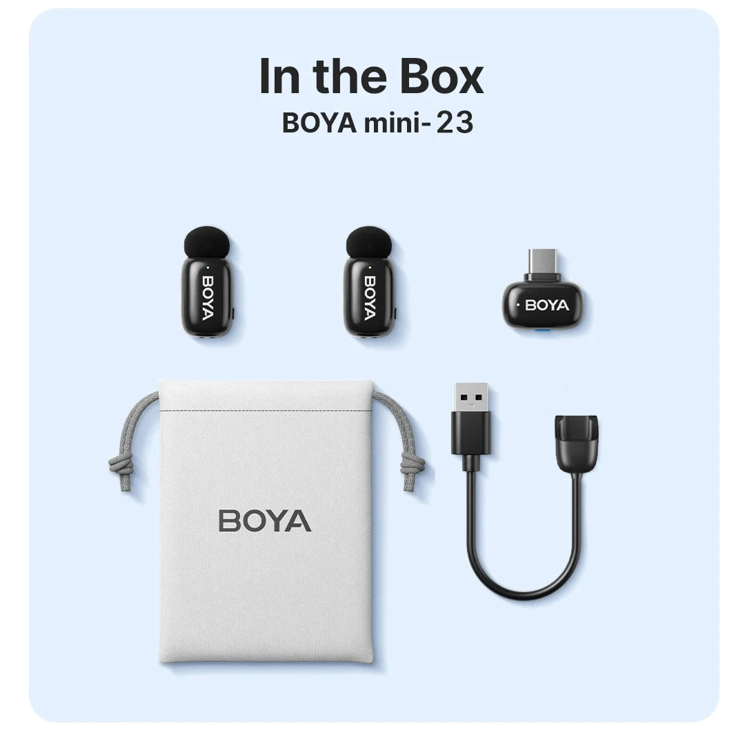 BOYA BOYA Mini Wireless Lavalier Microphone for iPhone 15/16 Android Phone USB-C Devices for Live Streaming Video Recording Vlog