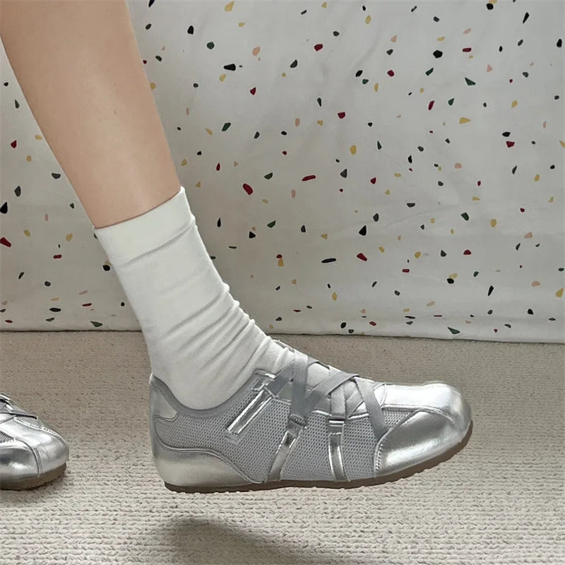 Leisure Sports Flat Shoes Women 2025 New Spring Retro All-matching Yellow Soft Soleplate Shoes - AMULET RING STORE