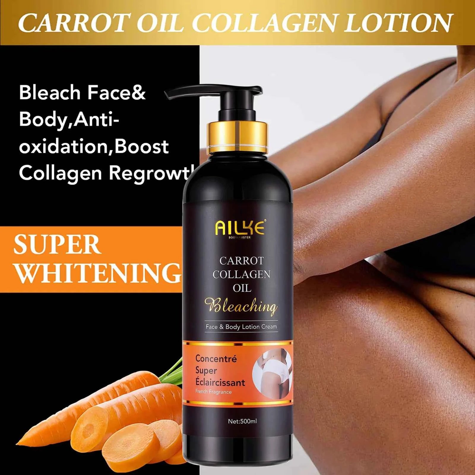 AILKE Bleaching Whitening Anti Wrinkle Lotion Cream, For Face, Body, With Nicotinamide Glutathione, Huge Bottle 500ml/16.9 OZ