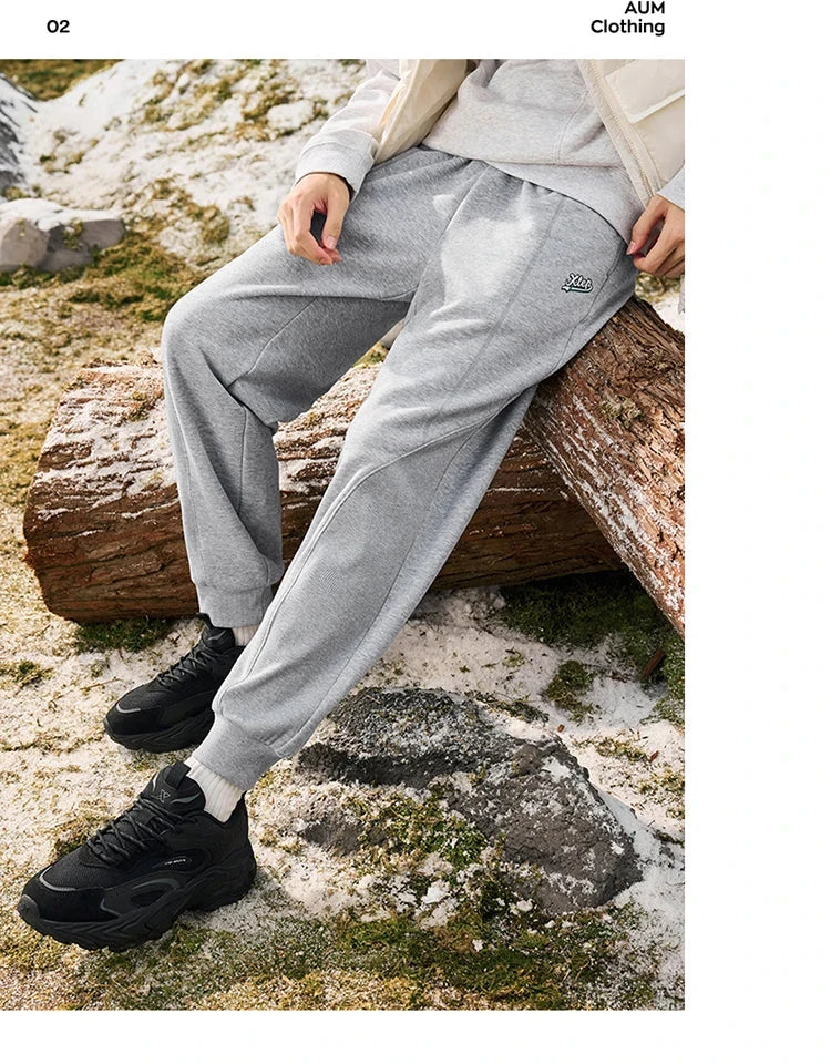 Xtep Trousers For Men And Women 2024 Winter Knitting Loose Exercise Sweatpants Casual Trendy Warm Soft Bottoms 876427630125