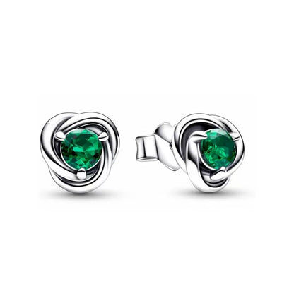 European 925 Silver Zodiac Earrings Stud Birthday Stone Suitable for Women's Exquisite Jewelry for Women's Party