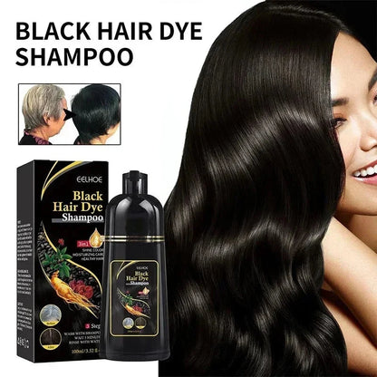 500ml Natural Herbal Hair Dye Shampoo 3 in 1 Change Hair Color Gray Hair to Dark Brown Black Deep Nourishing Fashion Hair Care - AMULET RING STORE