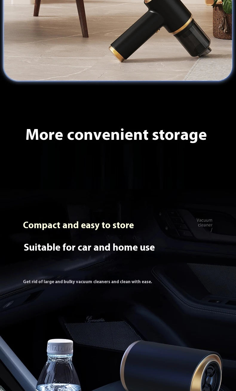 High power portable wireless vacuum cleaner, compatible with both car and home use, equipped with various accessories