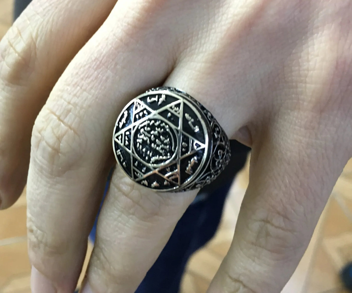 Silver Seal of Solomon Ring, Seal Ring, Star of Solomon Ring, Handmade, Made of 925 Sterling Silver