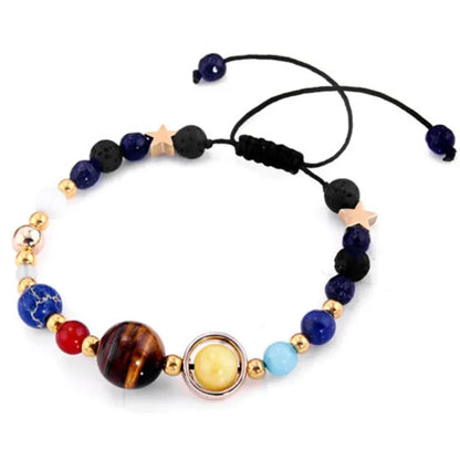 New Cosmic Galaxy Solar System Bracelet Female Transfer Beads Eight Planets Natural Hand-woven Yoga Bracelet Jewelry Accessories