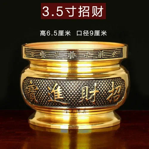 Metal incense burner Buddha tool Backflow fragrance Censer Buddhist Hall pray church tea light burner the god of wealth - AMULET RING STORE