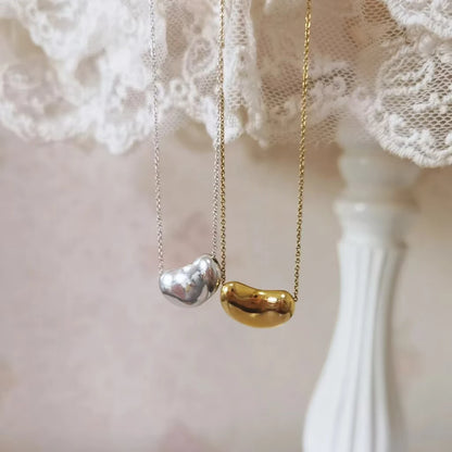 925 Sterling Silver Pea Necklace, Simple Delicate Chain Accessory, Suitable for Women's Everyday Casual Wear