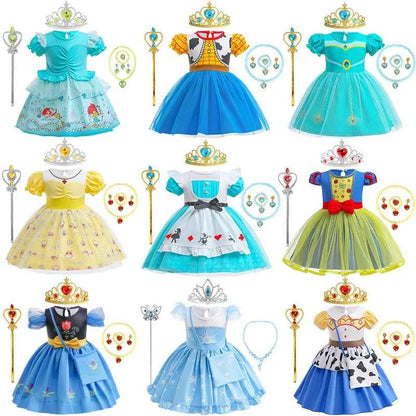 2024 Toddler Girl Princess Dress Toy Kids Clothes Christmas Halloween Woody Alice Jessie Belle Mermaid Infants Party Ball Gowns