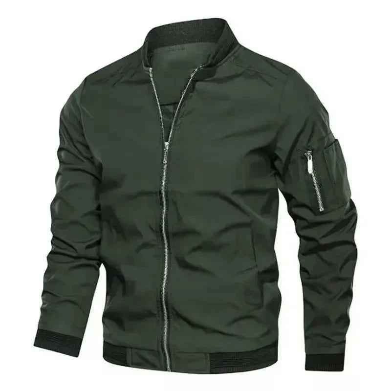 Men's Jacket Autumn Long Sleeve Baseball Uniform Windproof Cycling Thin Jacket Solid Zipper Casual Jacket Outdoor Sports Coat