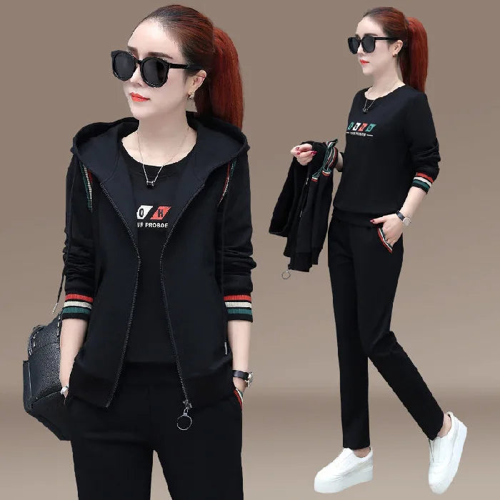 3pcs Autumn Women's Clothing Sets Long Sleeve Tops+pants Outfits Casual Sports Female Clothes Sets 2022