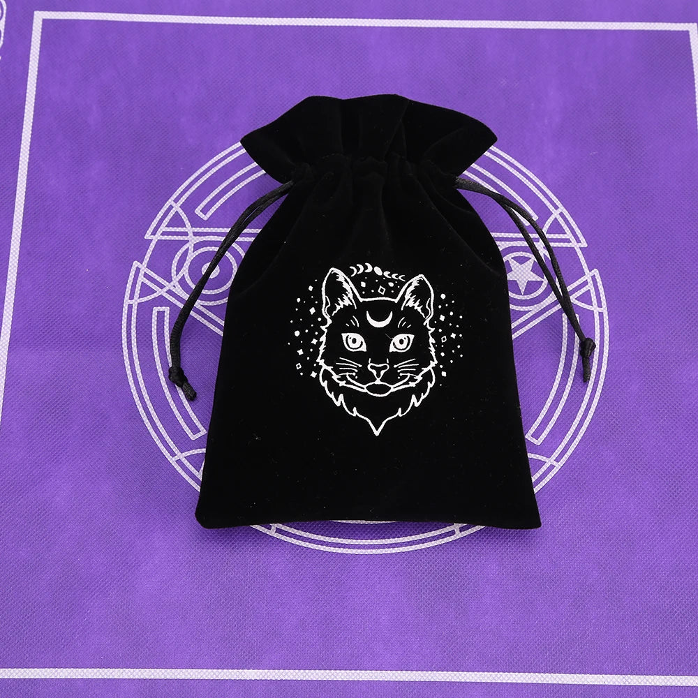 Tarot Card Bag Composite Fleece Drawstring Storage Bag Tarots Storage Bag Dice Bag Rune Jewelry Pouch Christmas Party Gift Pouch - AMULET RING STORE