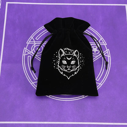 Tarot Card Bag Composite Fleece Drawstring Storage Bag Tarots Storage Bag Dice Bag Rune Jewelry Pouch Christmas Party Gift Pouch - AMULET RING STORE