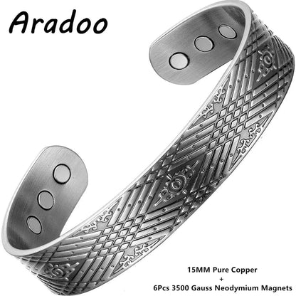 ARADOO Copper Bracelets for Women 99% Pure Copper Handwoven Bracelet Cuff Bangle