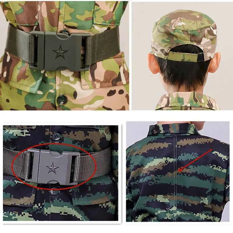 Kids Soldier Costume for Kid Party Army Costume camouflage Costumes for Boys Jungle Field Sniper Set with Pistol Compass Whistle