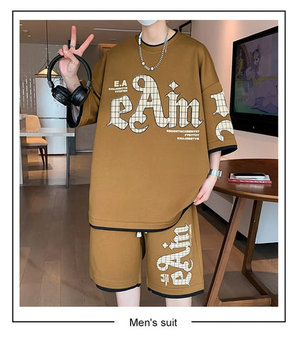 Youth Fashion Short Sleeve T-Shirt Shorts Summer Tracksuit