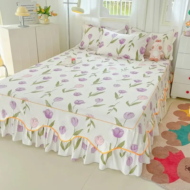 Sheet Set Household with Pillowcase Fashion Modern Water-proof Universal Skin-friendly Single Double Home Textile Bedding Luxury