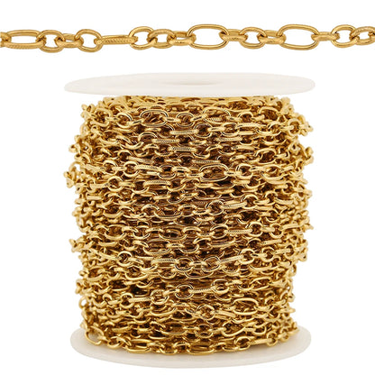 1M Heavy Chunky Hip Hop Chain Stainless Steel Frosted Oval Link Chains for DIY Men Jewelry Making Punk Necklace Bracelet Chain - AMULET RING STORE