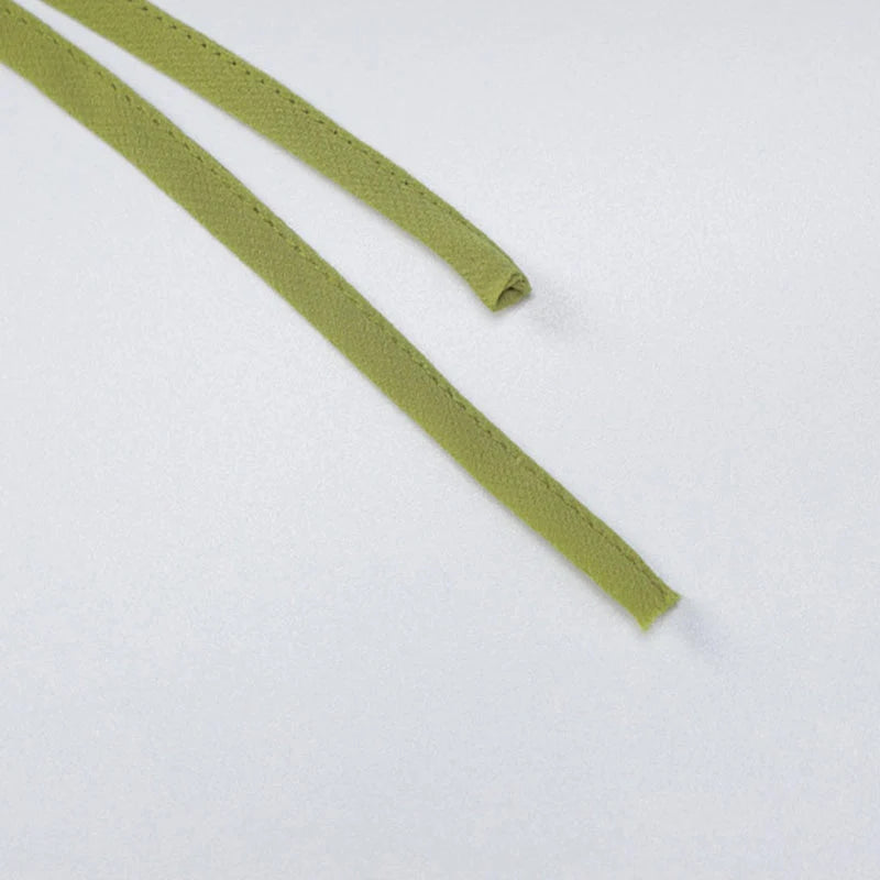 Vintage 90s Streetwear Ruffles Trim Green Chiffon T-shirts Y2K Fashion Sexy Deep V Lace Up Long Sleeve Tops Transparent - AMULET RING STORE