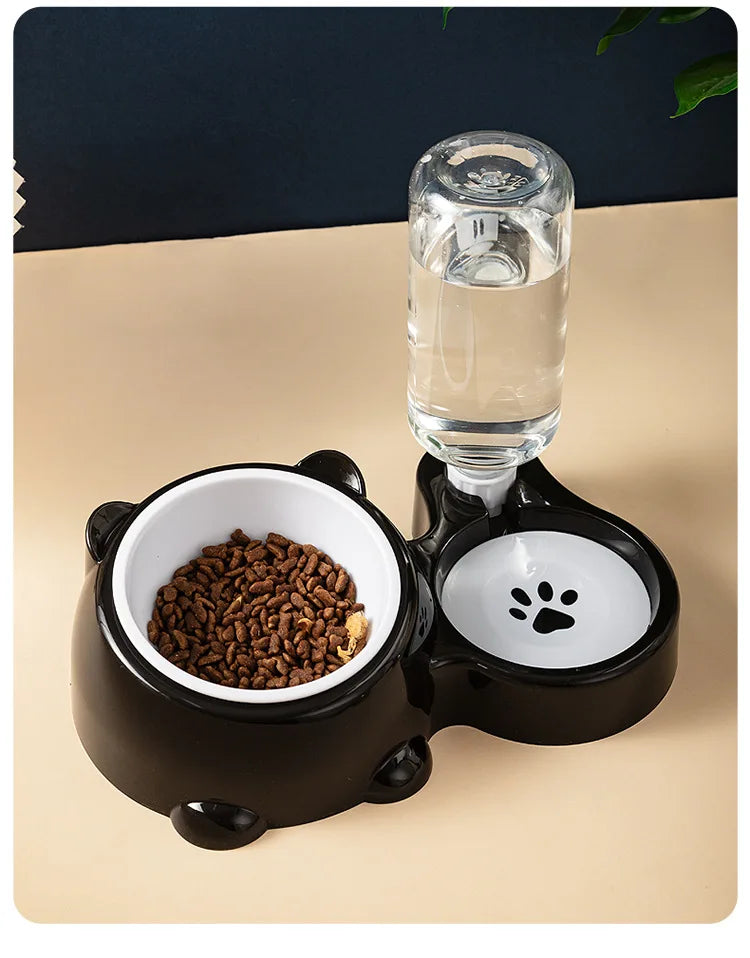 Cat Bowl 2-in-1 Drinking Water Dog Food Pot Water Bowl Rice Pot Pet Supplies Cat Bowl Pet Drinking Water Feeding Integration - AMULET RING STORE
