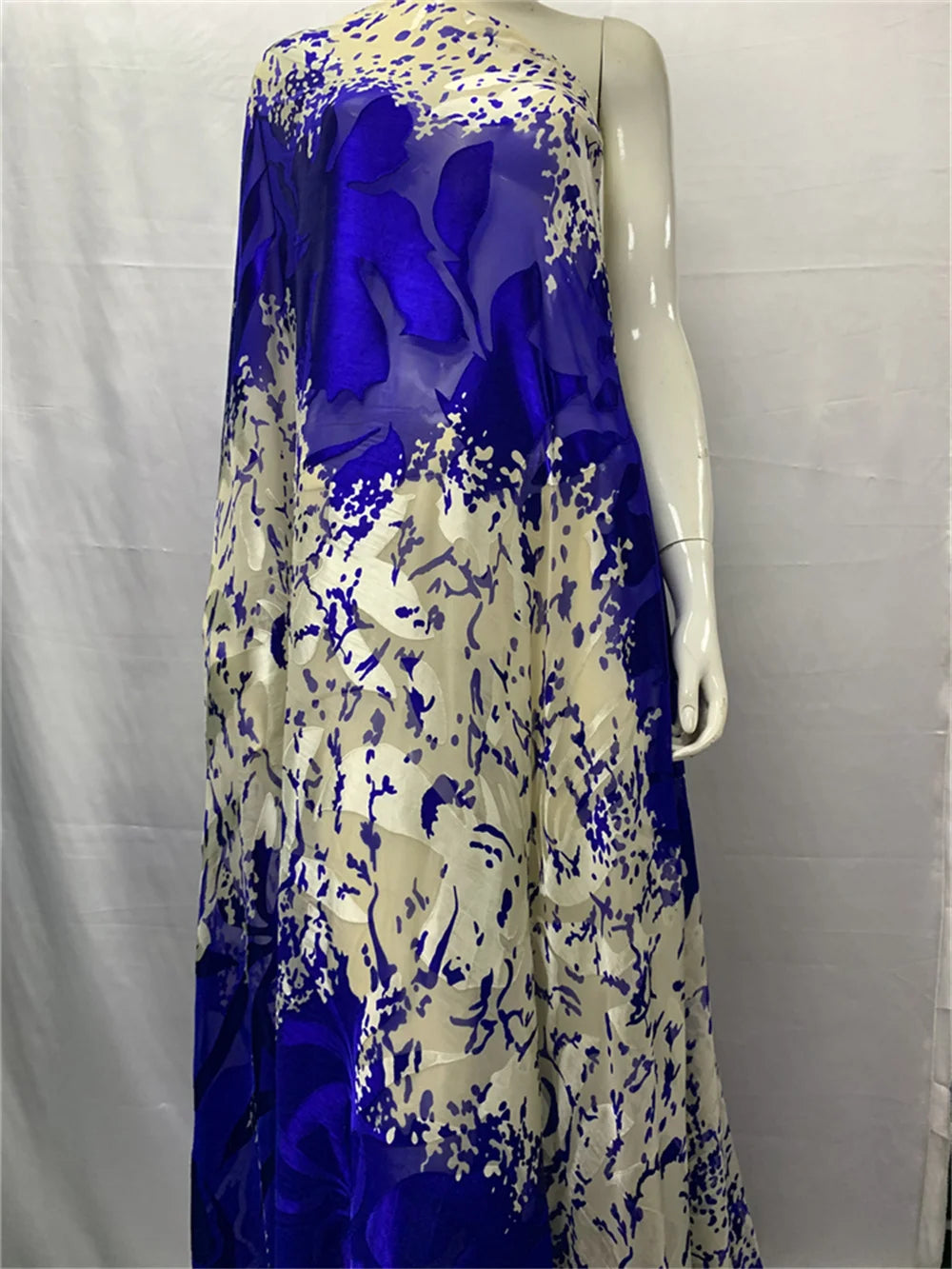 Nigerian Silk Fabrics French Lace Tulle Scarf Burnt-Out Silk Dirac African Fabrics