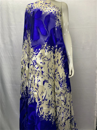 Nigerian Silk Fabrics French Lace Tulle Scarf Burnt-Out Silk Dirac African Fabrics