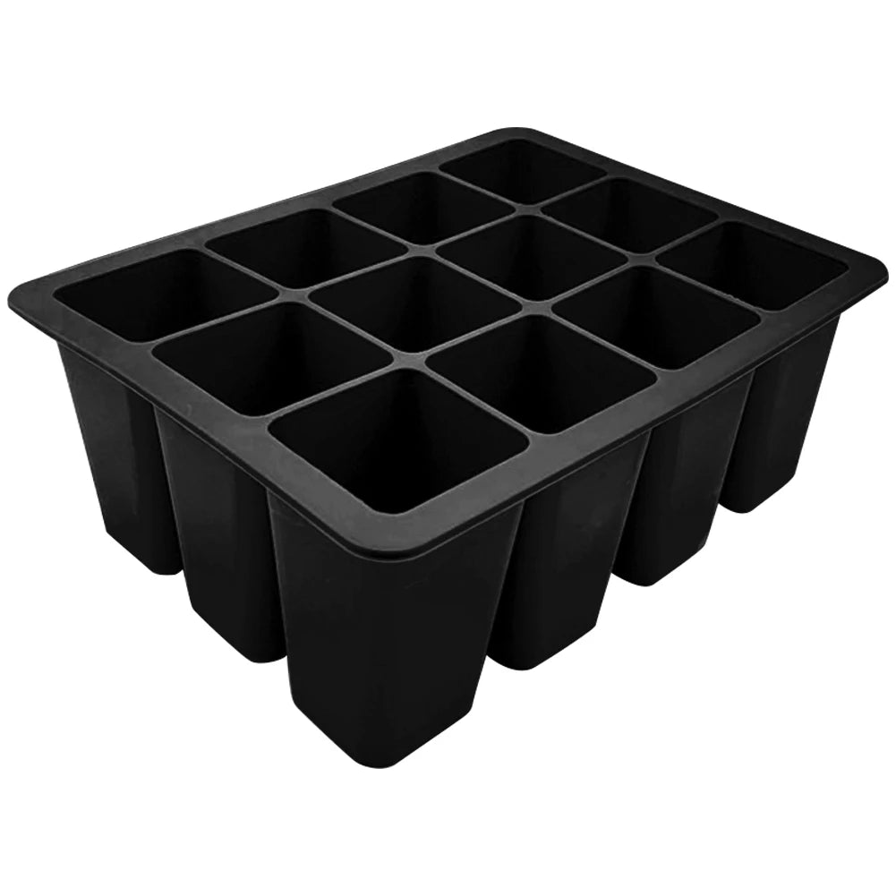 3-1pcs 12 Holes Seedling Starter Trays Silicone Seed Starter Tray Seed Propagation Pot for Gardening Hydroponics Growing System - AMULET RING STORE