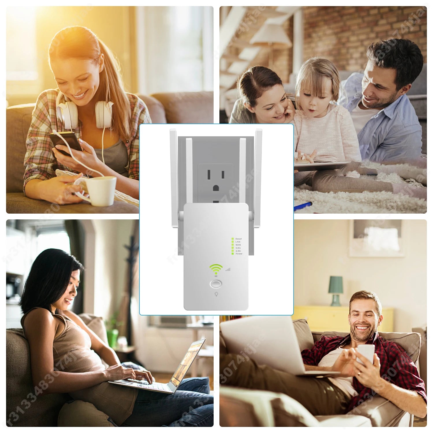 AC1200 Wireless 5G WiFi Extender/Router/AP Dual Band Repeater Booster Signal 802.11AC Long Range 1200Mbps Wi-Fi Access Point - AMULET RING STORE