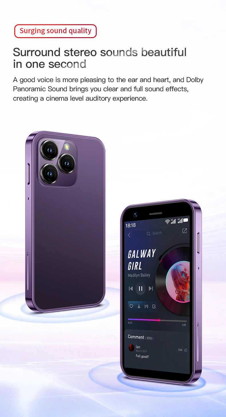 SOYES XS16/XS15 Mini Android Smartphone 3G/4G Network 2GB RAM 16GB ROM 3" Display 5MP Camera Dual SIM With Play Store WhatsAPP - AMULET RING STORE