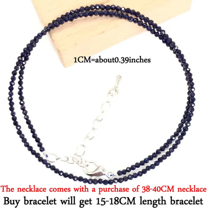 2-3mm Natural Stone Beaded Necklace Handmade Mini Tourmaline lapis crystal Energy Healing Female Bracelet for Women Jewelry Gift - AMULET RING STORE