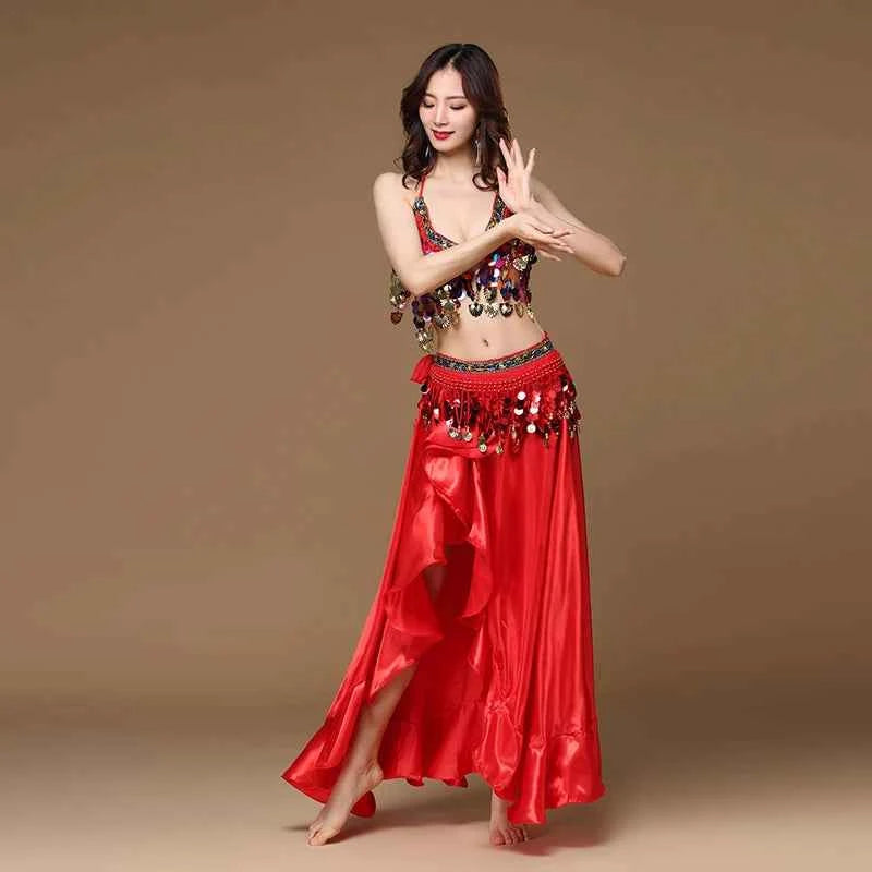 New Adult Lady Women Belly Dance Costume Oriental Bellydance Skirt Stage Performance 3pcs set Bra Belt Skirt Bellydancing Wear