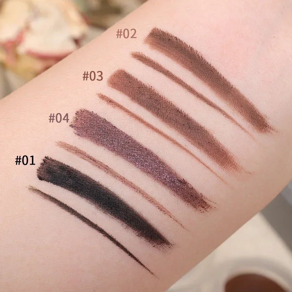 2 in 1 Eyeliner Eyebrow Gel Cream with Brush Waterproof Long-lasting Matte Black Brown Easy Wear Eyeliner Korean Makeup Cosmetic - AMULET RING STORE