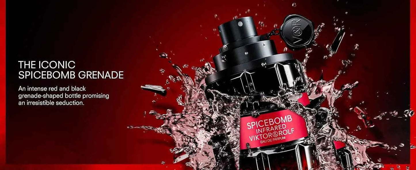 Viktor&Rolf - Spicebomb Infrared Eau de Parfum - Woody & Spicy - Cologne for Men - With Notes of Leather & Cinnamon - 3 Fl Oz