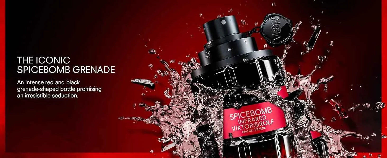 Viktor&Rolf - Spicebomb Infrared Eau de Parfum - Woody & Spicy - Cologne for Men - With Notes of Leather & Cinnamon - 3 Fl Oz