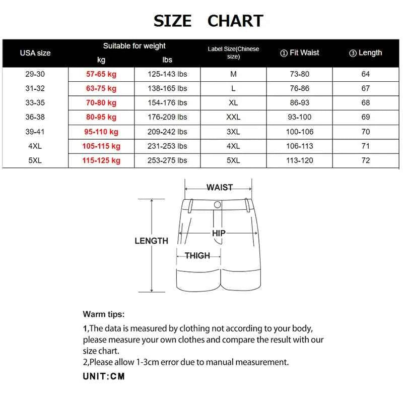 Men's Cargo Shorts Tactical Joggers Quick Dry Casual Relaxed Fit Straight Long Shorts High Quality Streetwear