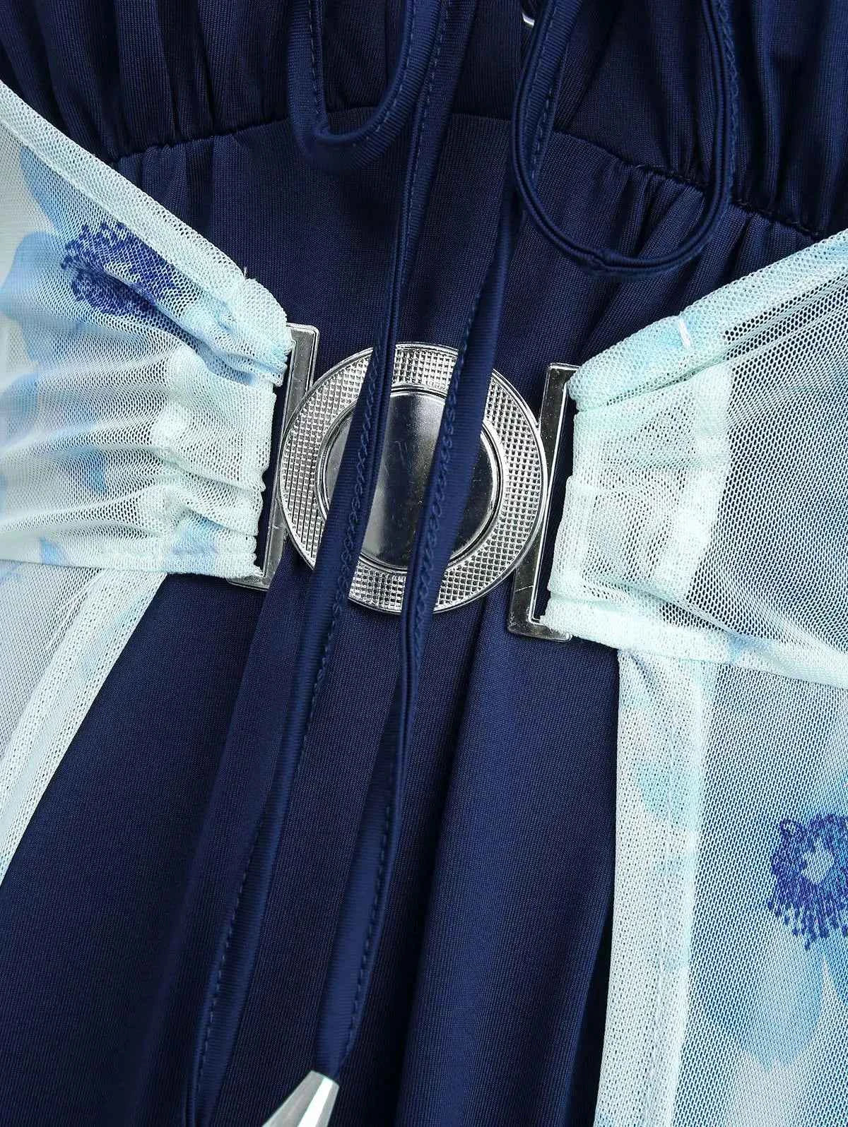 ROSEGAL Plus Size Flutter Sleeves Floral Dress and Lace-up A Line Cami Dress Set