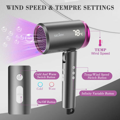 Electric Hair Dryer 1800W 110v Multifunctional Hair Straightener Negative Ion Hair Care Curler Blow Dryer Cold/Warm/Hot Wind - AMULET RING STORE