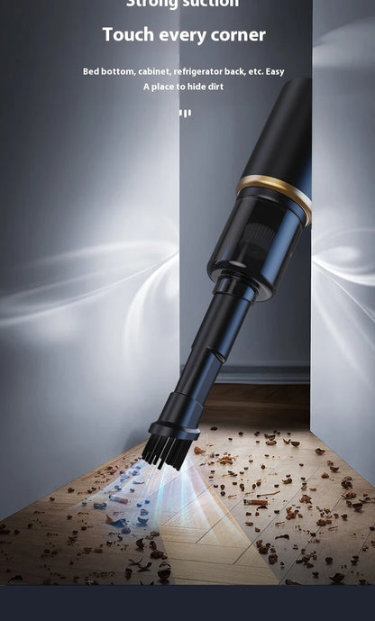 High power portable wireless vacuum cleaner, compatible with both car and home use, equipped with various accessories