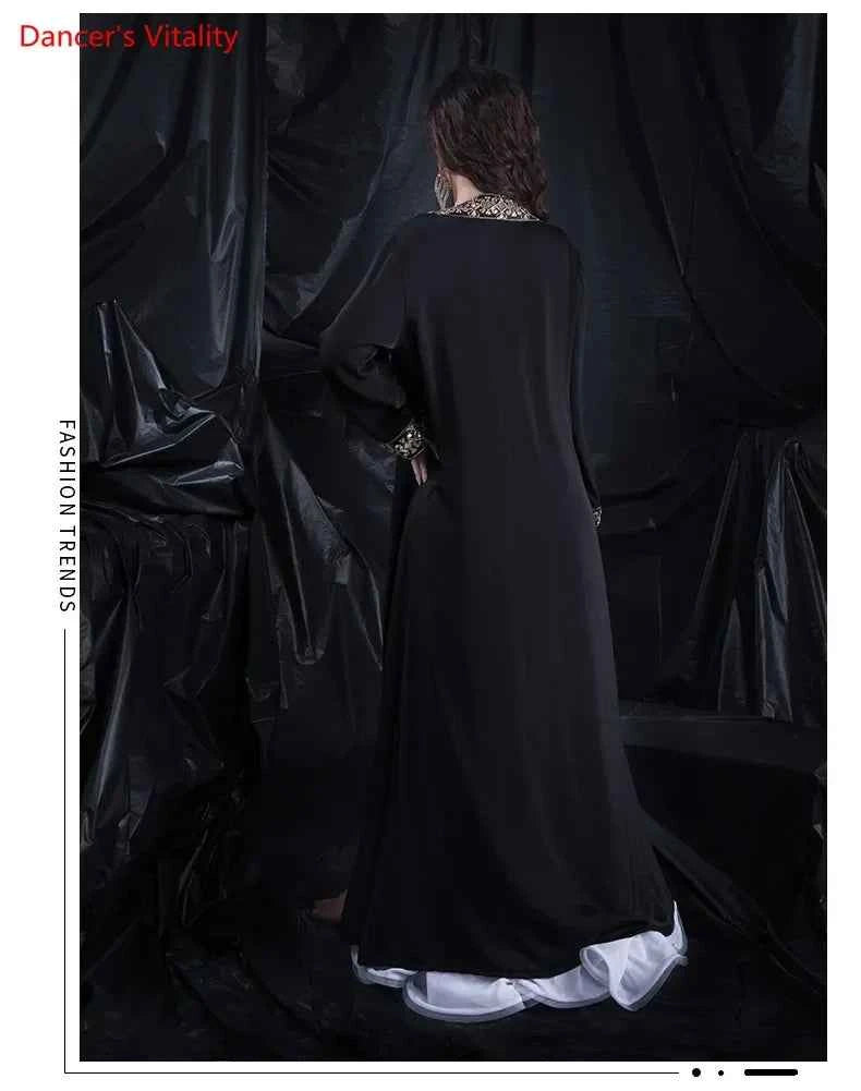 Belly Dance Coat Long Sleeve Robe Competition clothes Tango Cha Cha Dancewear Female adult Temperament Performance Clothing