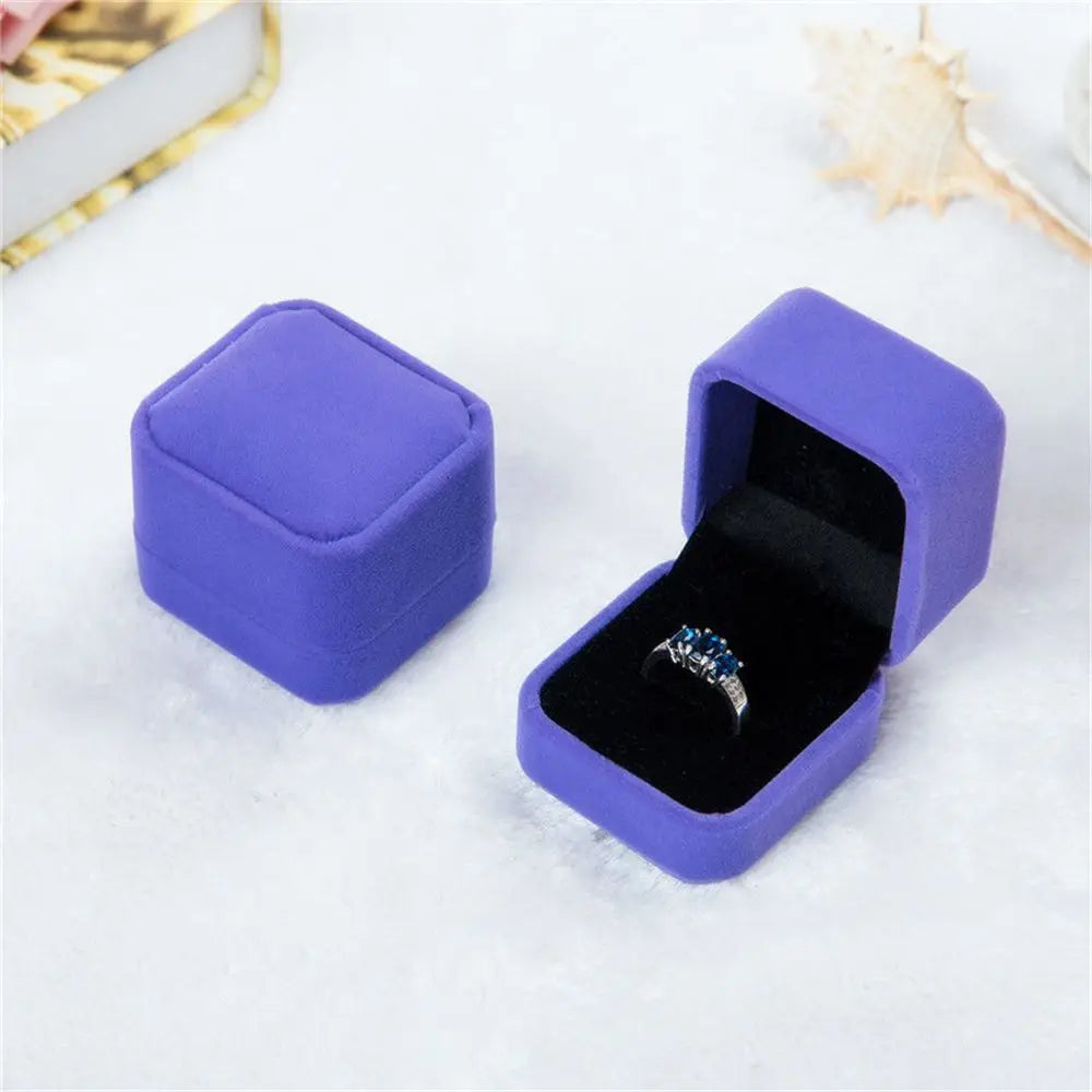 Heart-Shaped Velvet Jewelry Box Rose Flower Valentine'S Day Engagement Proposal Wedding Ring Box Gift Box Jewelry Organizer Case - AMULET RING STORE