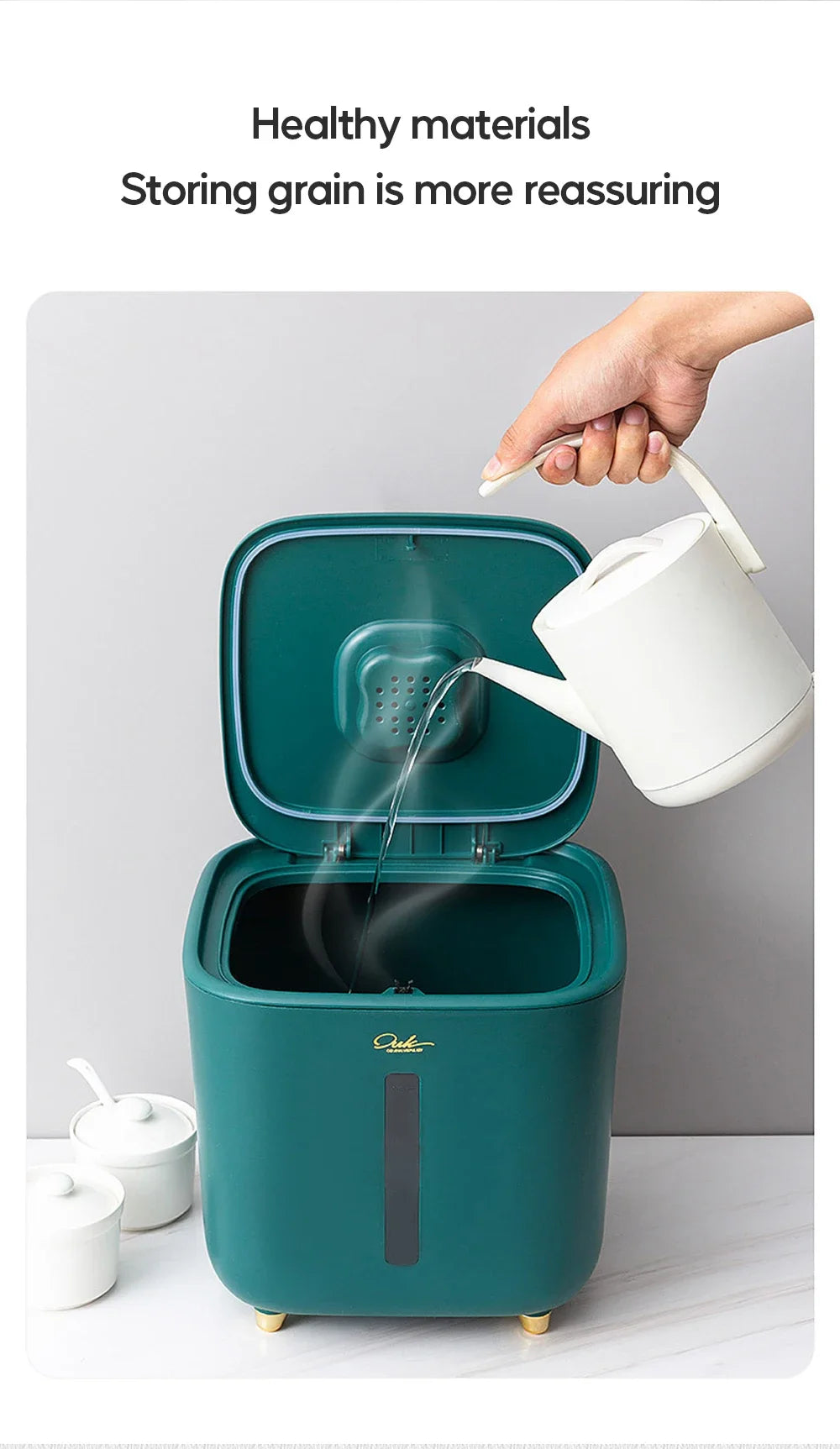 Moisture Proof Insect Proof Rice Box 5/10KG Grain Sealed Jar Kitchen Container Bucket Storage Pet Dog Food Box with Bullet Lid