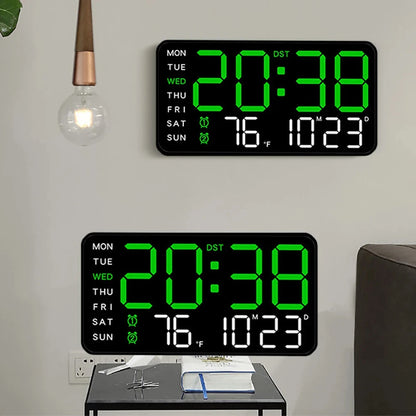 Car LED Digital Alarm Clock Hanging/Standing Electronic Clock Temperature/Date Display Boarderless Wall-mounted Clock USB