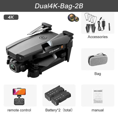 XT6 Mini Foldable Drone with 4K HD Camera, WiFi FPV, and Altitude Hold