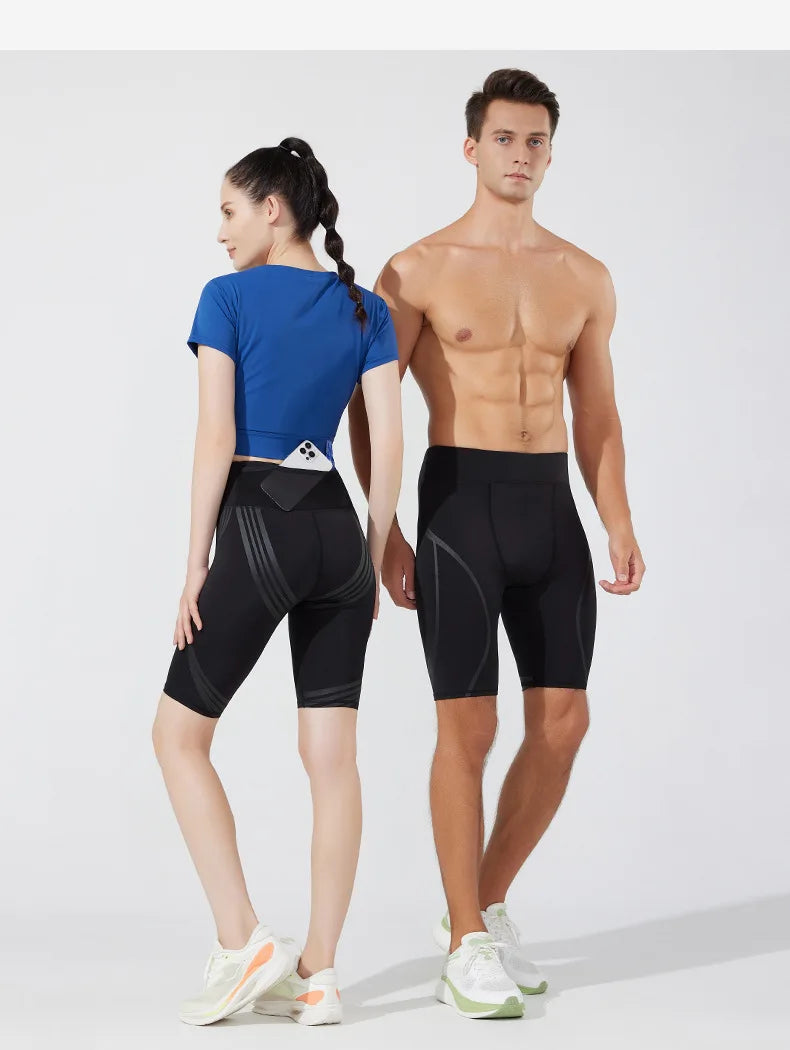 Men Women Pocket Running Tights Shorts Board GYM Exercise Fitness Leggings Basketball Hiking Trainning Sport Soccer Clothing C89