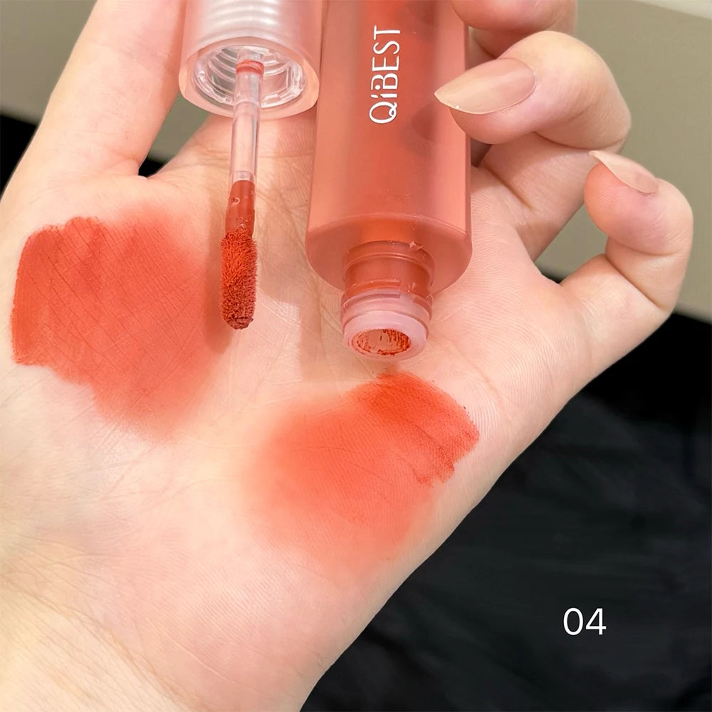 Qibest 6 Colors Velvet Matte Liquid Lipstick Long-Lasting Waterproof Lip Mud Sexy Red Lipgloss Beauty Women Cosmetics Lip Tint - AMULET RING STORE