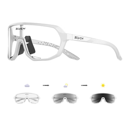 SCVCN Photochromic Cycling Glasses Men Women Clear Sports Sunglasses UV400 Protection for Cycling Running Baseball mtb