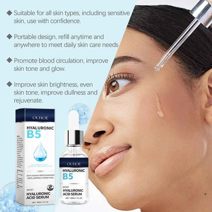 Line Reducing Firming Facial Serum Moisturizing Brightening Vitamin B5 Hyaluronic Acid Facial Serum Pore Tightening Skincare